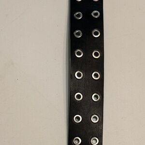 Girls 34 Inch Adjustable Black Grommet Belt Modern Garage Grunge Punk Emo Belt